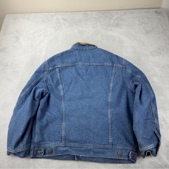 VTG Canyon Creek Storm Rider Blanket Lined Denim Trucker Jacket Men's Sz Medium - Picture 4 of 12
